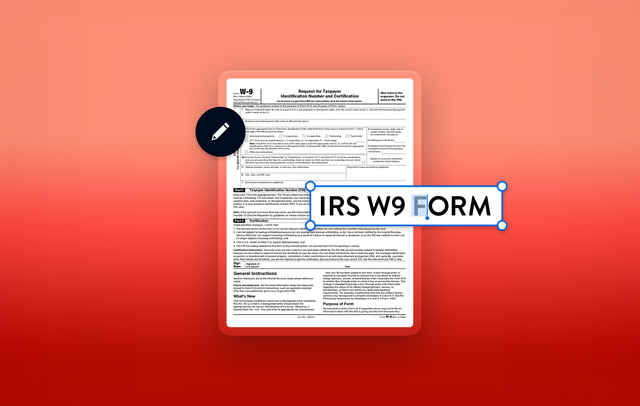 An image of an electronic IRS W9 form.