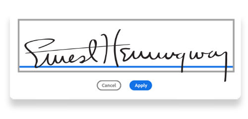 Ernest Hemingway’s signature.